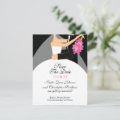 Bride en Groom sparen de Datum Mededelingen van de Save The Date (Staand voorkant)