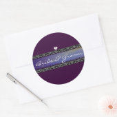 Bride en Groom Sun Rays Vellum and Borders Ronde Sticker (Envelop)