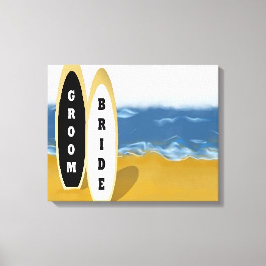 Bride en Groom Surven Boards Gewikkelde Canvaskuns Canvas Afdruk (Voorkant)