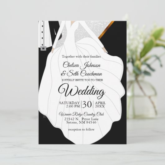 Bride en Groom Theme - Weddenschap Kaart (Staand voorkant)