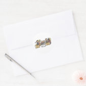 Bride en Groom trouwen Ronde Sticker (Envelop)