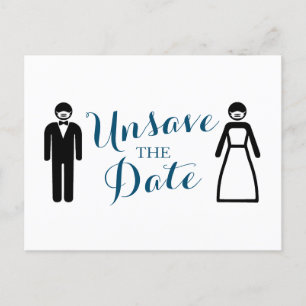 Bride en Groom Unsave the Date Aankondigingskaart