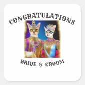 BRIDE EN GROOM VIERKANTE STICKER (Voorkant)
