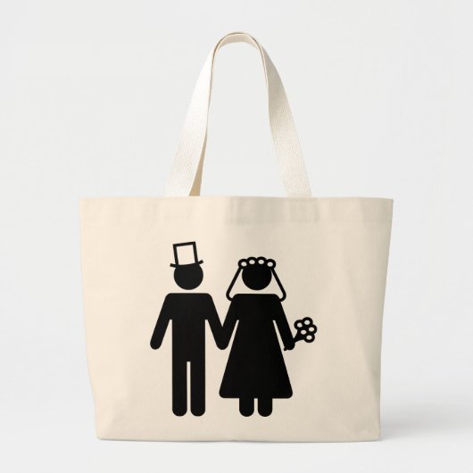 Bride en Groom - voeg Uw Eigen Tekst toe Grote Tote Bag (Voorkant)