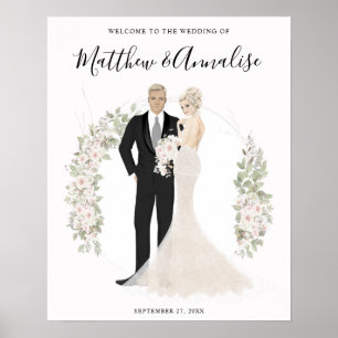 Bride en Groom Wedding Couple Welkom Poster