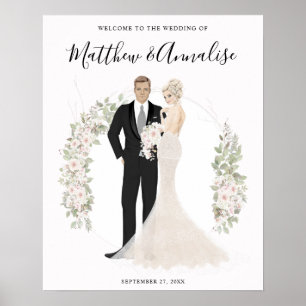 Bride en Groom Wedding Couple Welkom Poster