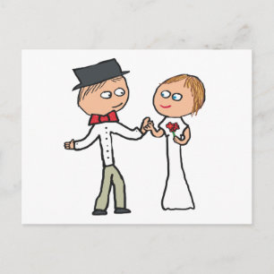 Bride en Groom Wedding Day Briefkaart