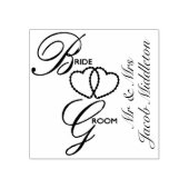 Bride en Groom Wedding Hearts Rubberstempel (Afrduk)