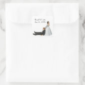 Bride en Groom Wedding Humor op White Vierkante Sticker (Tas)