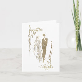 Bride en Groom Wedding & Jubileum Art Gifts Kaart