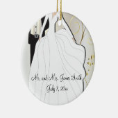 Bride en Groom Wedding Keepslag Keramisch Ornament (Rechts)