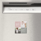 Bride en Groom Wedding Photo Collage Magnet Magneet (Insitu (Vaatwasser))
