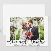 Bride en Groom Wedding Photo Love and Bedankt (Voorkant / Achterkant)