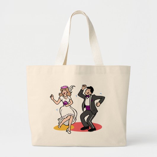 Bride en Groom Wedding Recption Dance Grote Tote Bag (Voorkant)