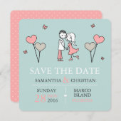 Bride en Groom Wedding sparen de Datum Save The Date (Voorkant / Achterkant)