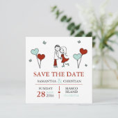 Bride en Groom Wedding sparen de Datum Save The Date (Staand voorkant)