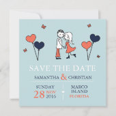 Bride en Groom Wedding sparen de Datum Save The Date (Voorkant)