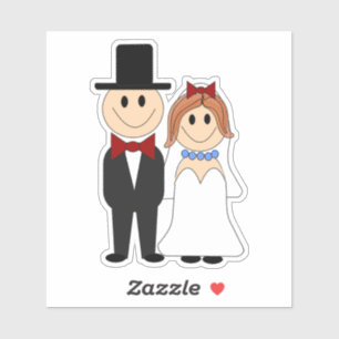 Bride en Groom Wedding Sticker