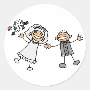 Bride en Groom Wedding Stickers