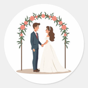 Bride en Groom Wedding Stickers