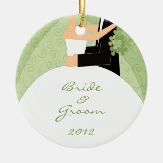 Bride en Groom's eerste kerstversiering Keramisch Ornament