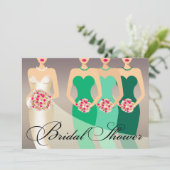 Bride en haar Bridesmaids Vrijgezellenfeest | groe Kaart (Staand voorkant)
