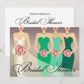 Bride en haar Bridesmaids Vrijgezellenfeest | groe Kaart (Voorkant / Achterkant)