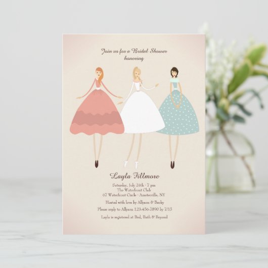 Bride en haar gastvrouw kaart (Staand voorkant)