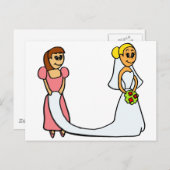Bride en Maid of Honor Cartoon Briefkaart (Voorkant / Achterkant)