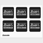 Bride-entourage Vierkante Sticker (Vel)
