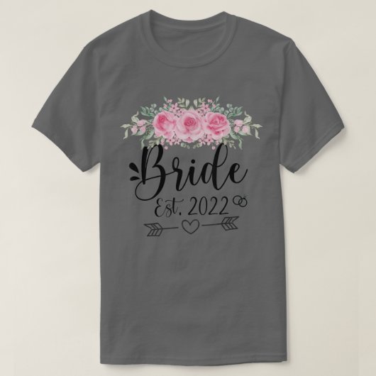 Bride Est 2022 Floral Flower T-shirt (Design voorkant)