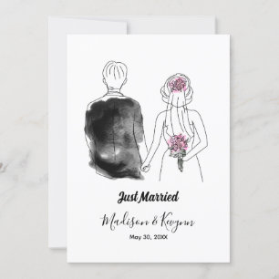 Bride et pièce personnalisée   Carte Fête des mari