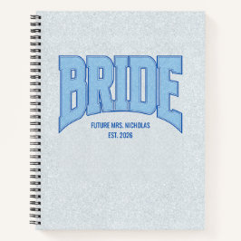 BRIDE Faux Glitter Varsity Engagement Bridal Notitieboek