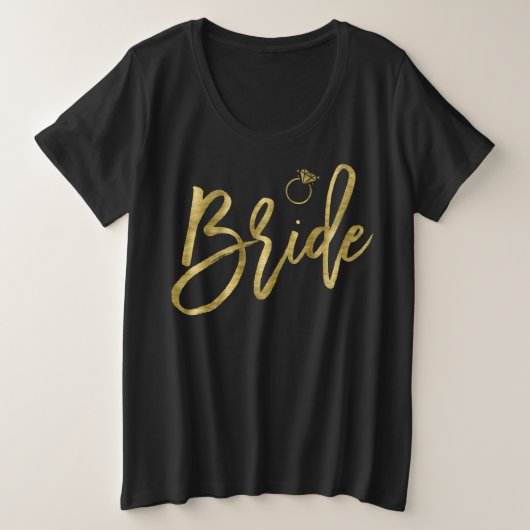 Bride Faux Gold Foil Noir avec anneau (Design devant)