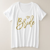Bride Faux Gold Foil Plus Taille T-shirt Diamond (Design devant)