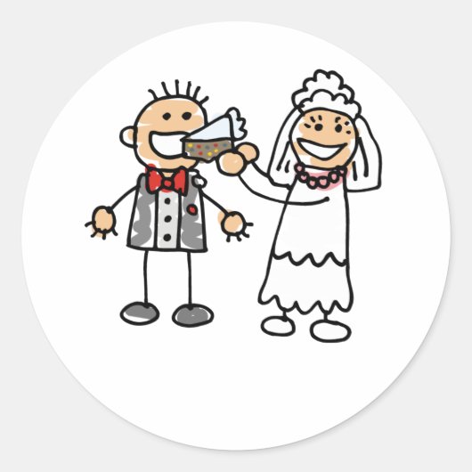 Bride Feeds Groom Ronde Sticker (Voorkant)