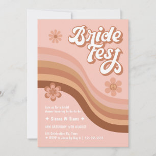 Bride Fest Groovy Retro Daisy Vrijgezellenfeest Kaart