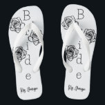 Bride Flip=Flops avec nom personnalisé<br><div class="desc">Présentez nos tongs de mariée, conçus sur mesure pour la journée spéciale ou la lune de miel! Ces tongs mêlent confort et personnalisation, avec le nom de la mariée écrit élégamment en bas. Parfaits pour les mariages à la plage ou comme un saut de talons à la réception, ces tongs...</div>