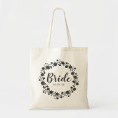 Bride Floral met aangepaste datum Tote Bag (Voorkant)