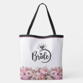 Bride Floral Peonies Imprimer Sac fourre-tout (Dos)