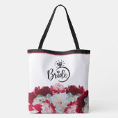 Bride Floral Peonies multi Print Tote Bag (Dos)