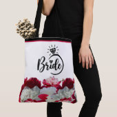 Bride Floral Peonies multi Print Tote Bag (De près)