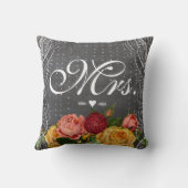 Bride  Floral Red Heirloom Roos Kussen (Achterkant)