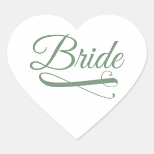 Bride Flourish Green Hart Sticker