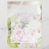 Bride Flower Bouquet, bewerkbaar trouwmenu Menu (Achterkant)