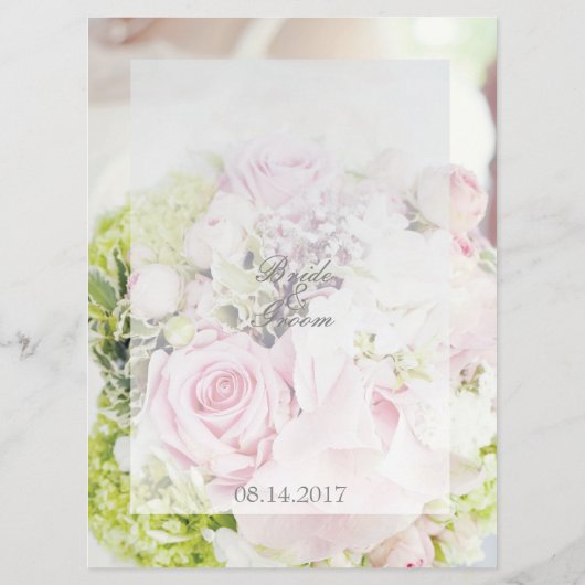 Bride Flower Bouquet modifiable menu mariage (Dos)