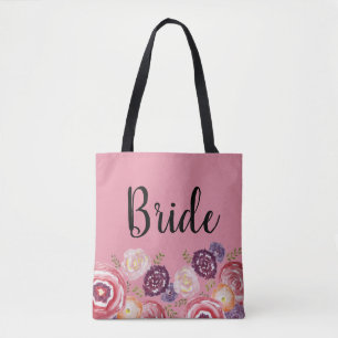 Bride Flower Pattern roze Canvas tas