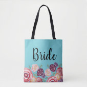 Bride Flower Pattern roze Canvas tas (Voorkant)
