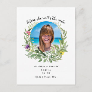 Bride Foto voor ze Vrijgezellenfeest loopt Briefkaart