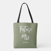 Bride Future Mrs Sage Green Canvas tas (Achterkant)